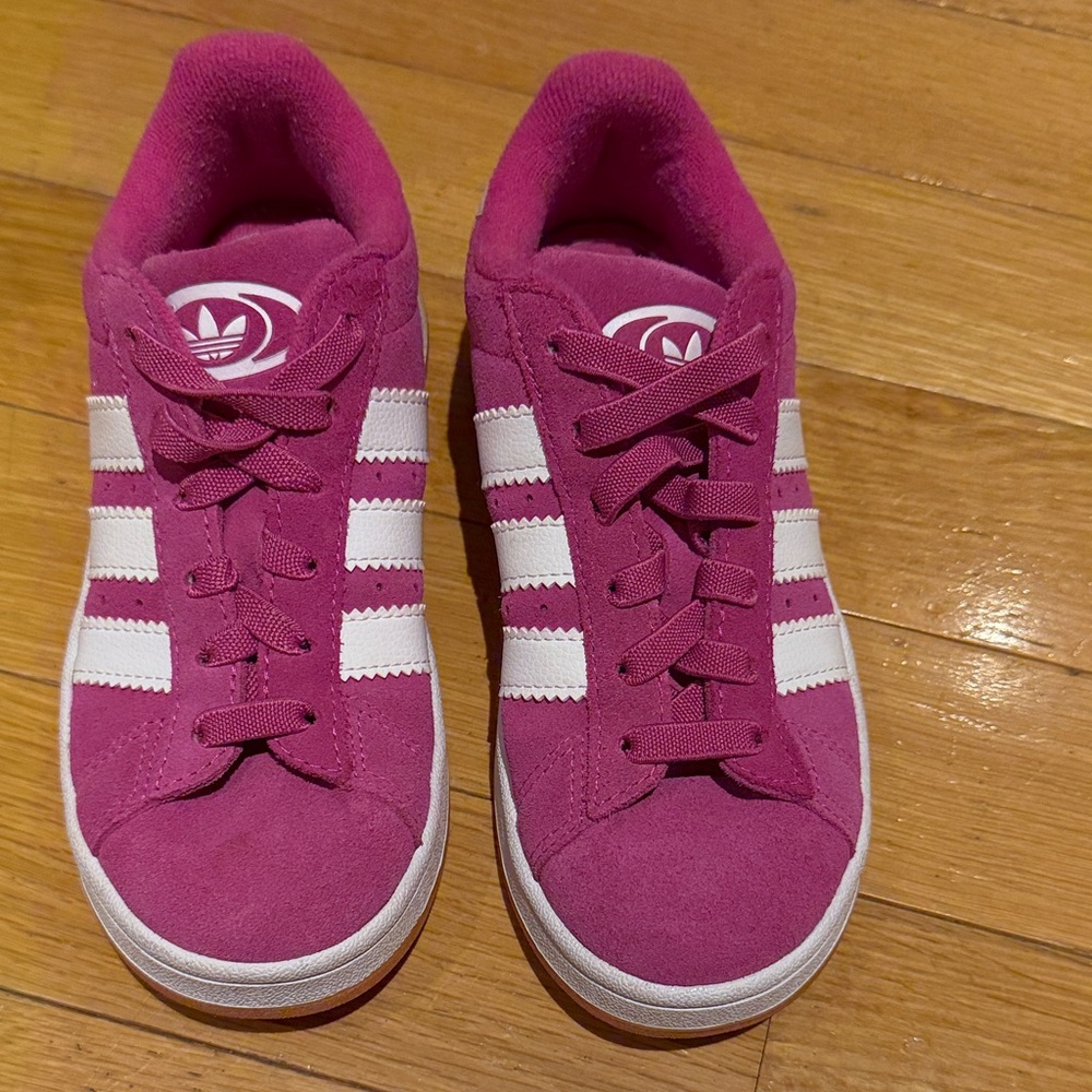 Adidas Women's Fuchsia and White Sneakers